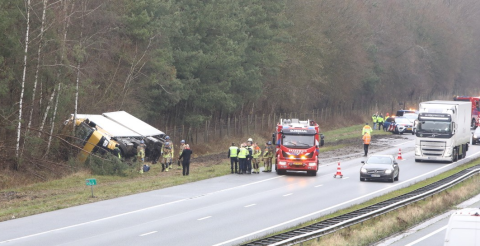 A1 ongeval vrachtwagen 161224