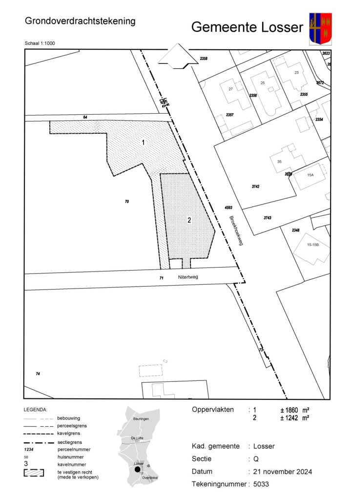 Nitertweg bouwkavel en perceel voor geologisch onderzoek.