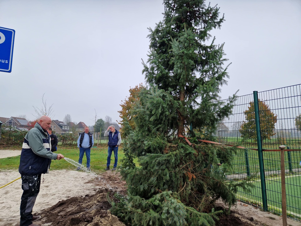 Kerststemming in Glane: Schuttersvereniging Concordia schenkt kerstboom aan Kulturhus