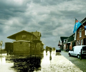 De gronausestraat, toen de Labdiek met het station