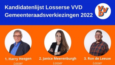 Verkiezingsprogramma en kandidatenlijst Losserse VVD bekend