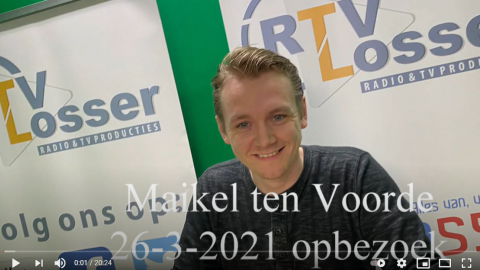 Video : Maikel te Voorde op bezoek bij Radio RTV Losser